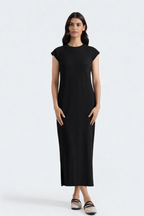 Blacked TEE DRESS RIBBED COTTON SLIM FIT - AMSWISS