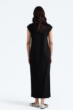 Blacked TEE DRESS RIBBED COTTON SLIM FIT - AMSWISS