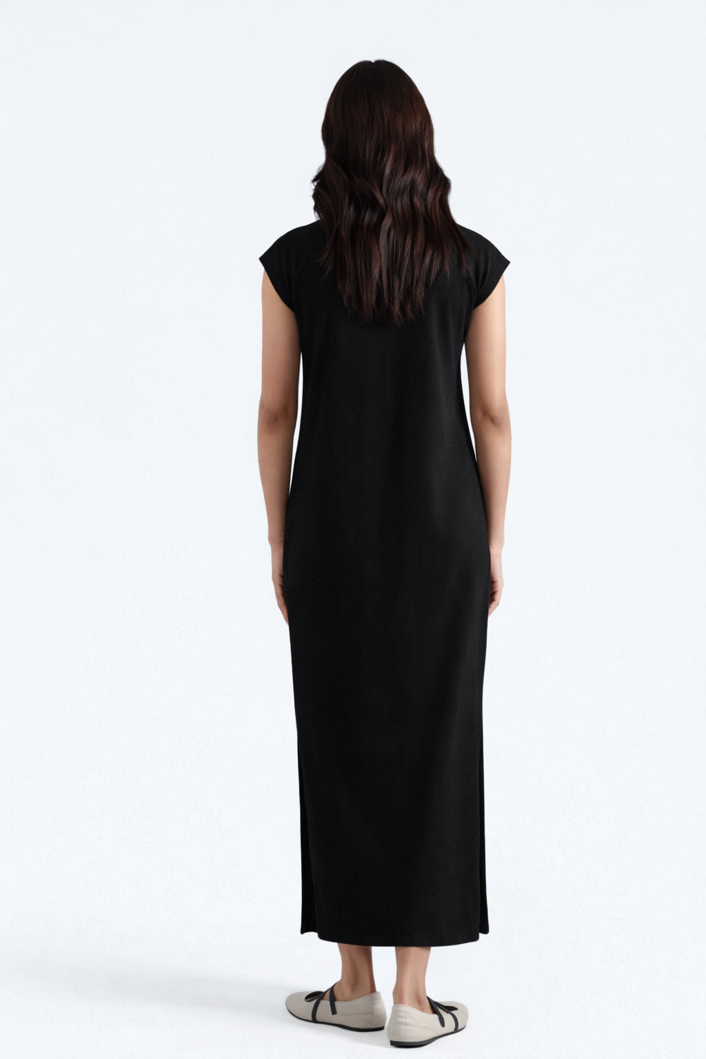 Blacked TEE DRESS RIBBED COTTON SLIM FIT - AMSWISS