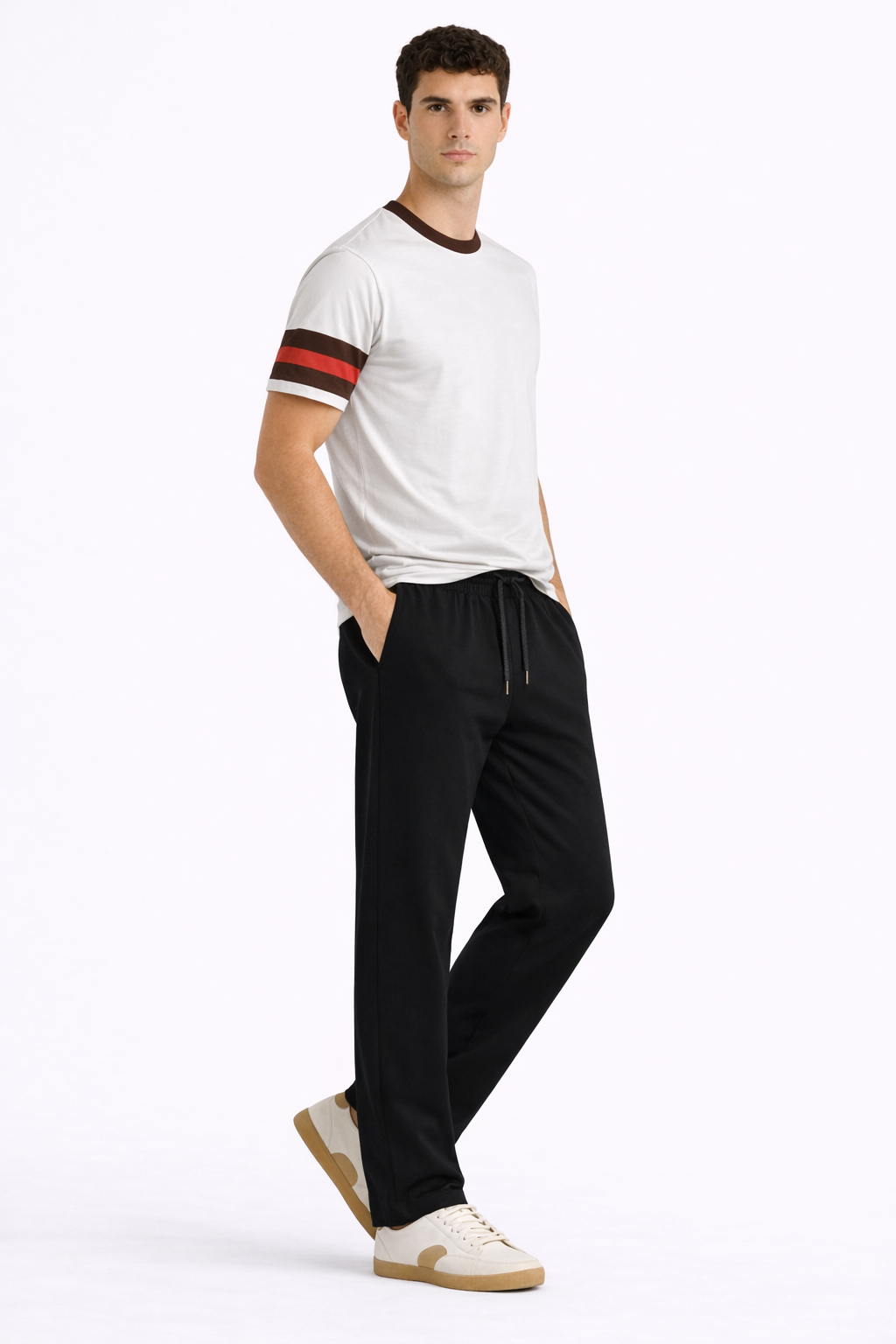 Ivory Contrast T-shirt - amswiss
