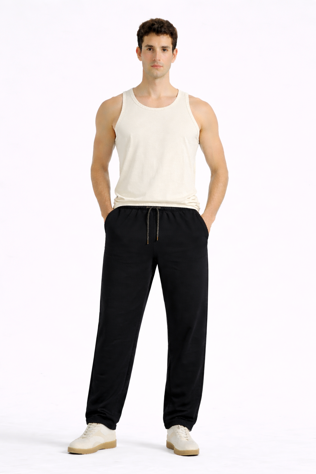 Men basic Tank Top - Off White - amswiss