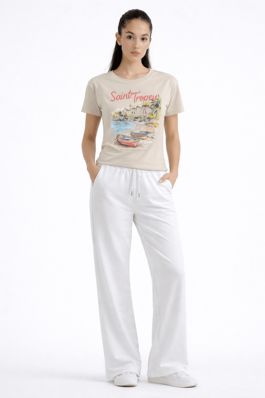 BEIGE SAINT TROPEY T - SHIRT - amswiss