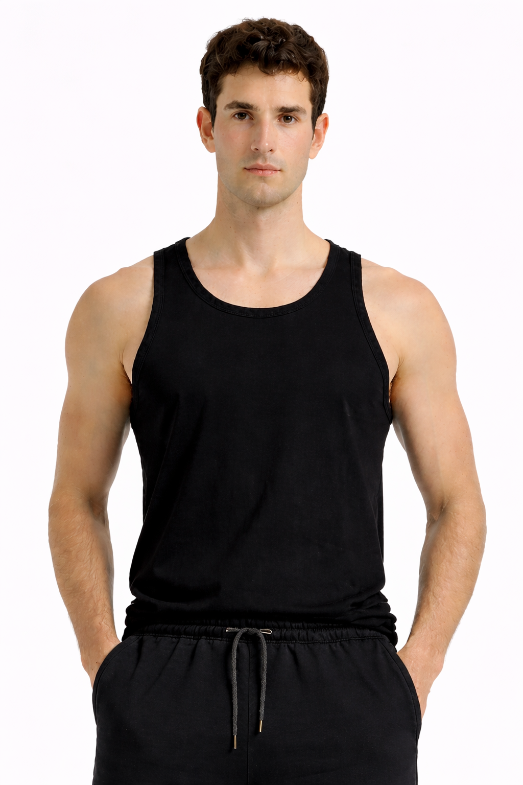 Men Basic tank top - black - amswiss