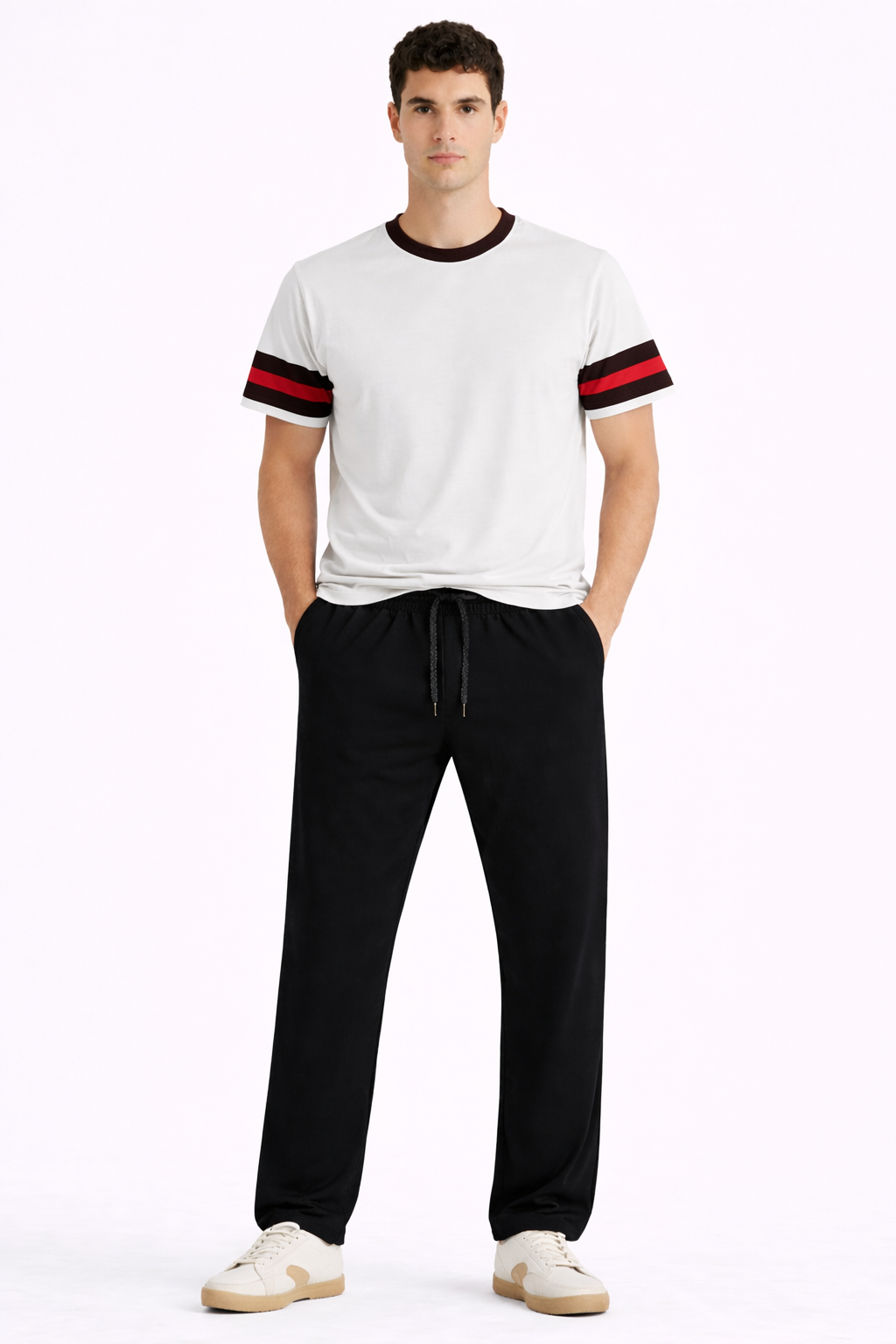 Ivory Contrast T-shirt - amswiss