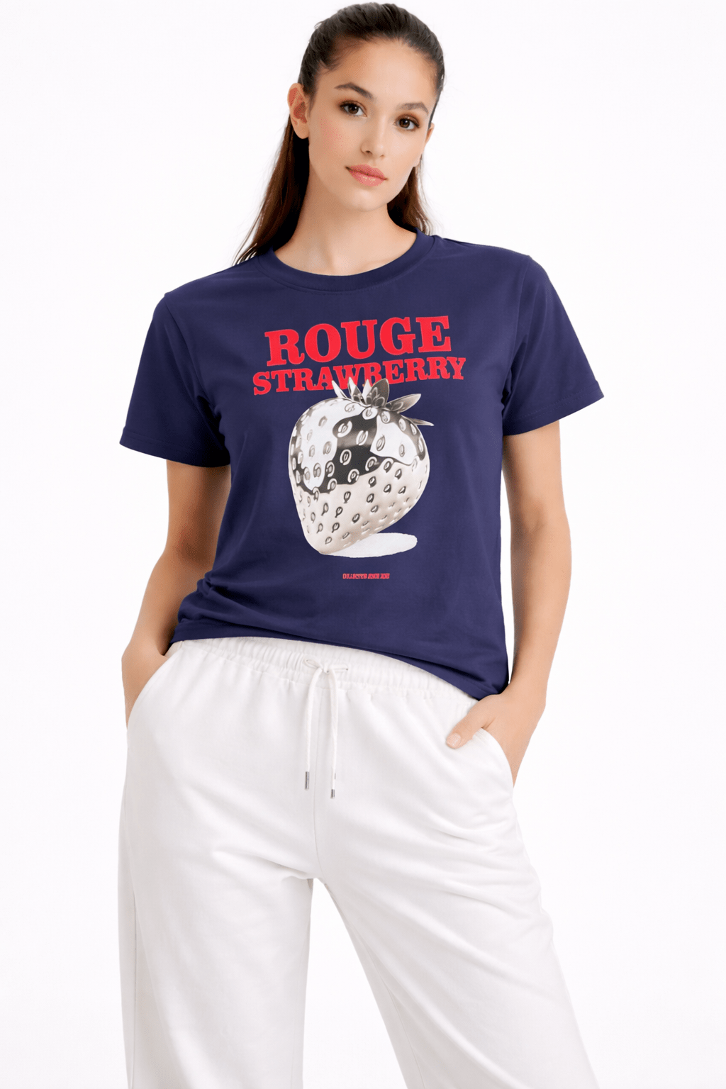 NAVY BLUE ROUGE T - SHIRT - amswiss