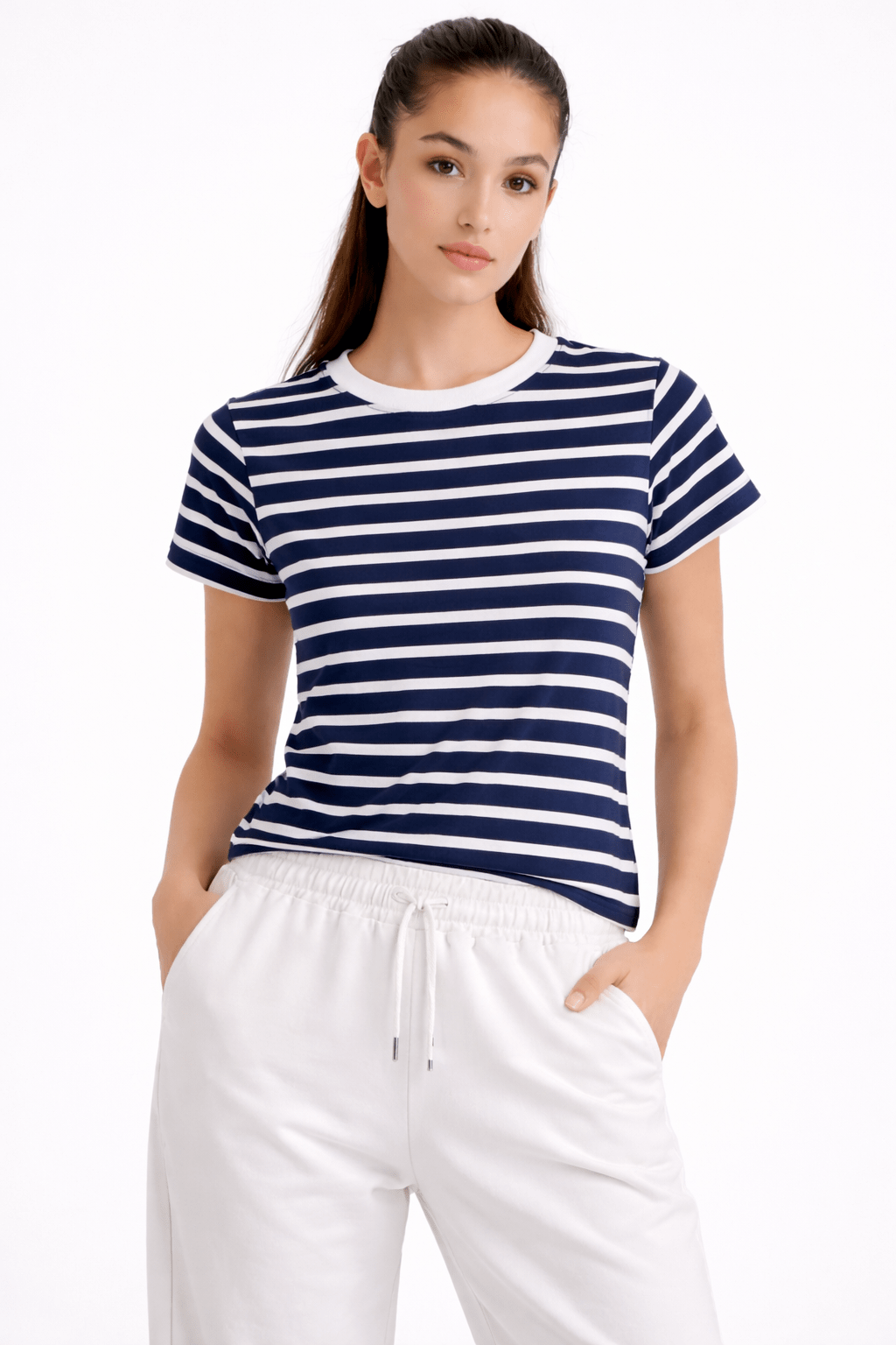 BLUE&WHITE STRIPER T - SHIRT - amswiss