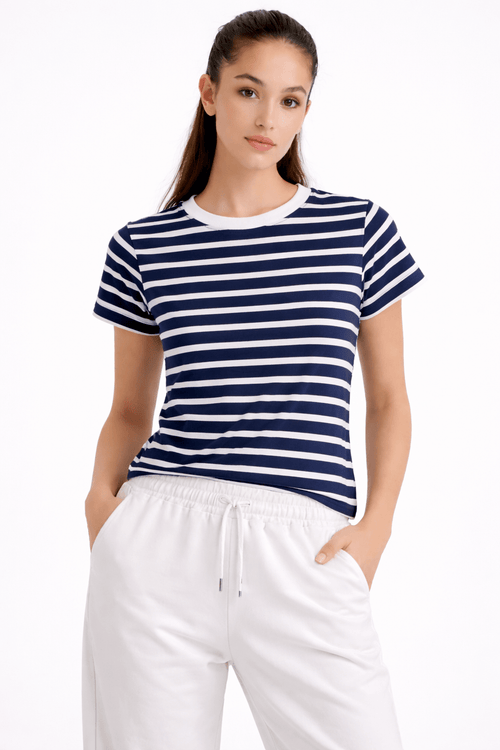 BLUE&WHITE STRIPER T - SHIRT - amswiss