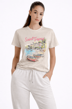 BEIGE SAINT TROPEY T - SHIRT - amswiss